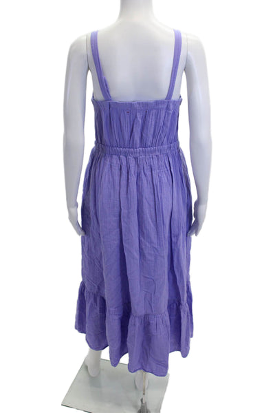 Xirena Womens Maxi Sundress Purple Cotton Sleeveless Round Neck Size S