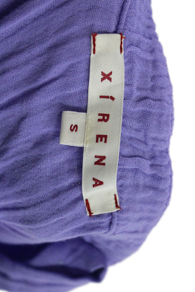 Xirena Womens Maxi Sundress Purple Cotton Sleeveless Round Neck Size S
