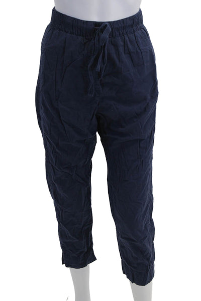 Xirena Unisex Cropped Jogger Pants Dark Blue Drawstring Cotton Size S