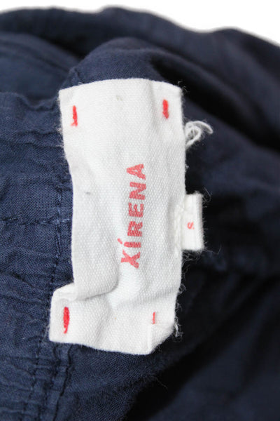 Xirena Unisex Cropped Jogger Pants Dark Blue Drawstring Cotton Size S