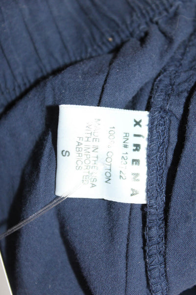 Xirena Unisex Cropped Jogger Pants Dark Blue Drawstring Cotton Size S