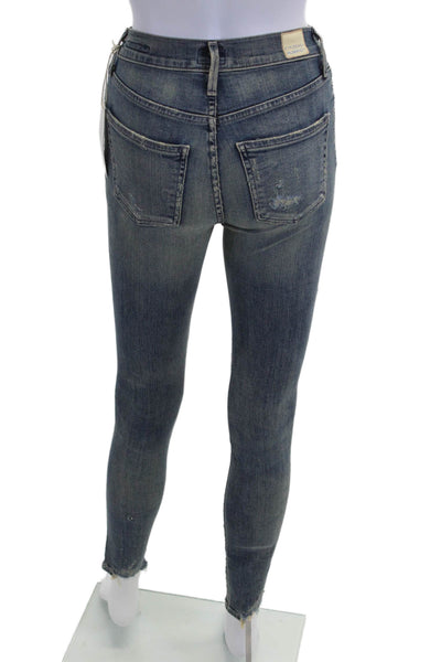 Citizens of Humanity Women Skinny Ankle Jeans Dark Blue Size 22