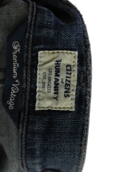 Citizens of Humanity Women Skinny Ankle Jeans Dark Blue Size 22
