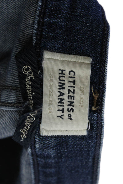 Citizens of Humanity Unisex Straight Jeans Dark Blue High Rise Button Size 25
