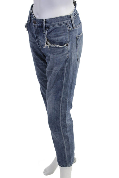 Citizens of Humanity Womens Cropped Boyfriend Jeans Dark Blue High Rise Size 27