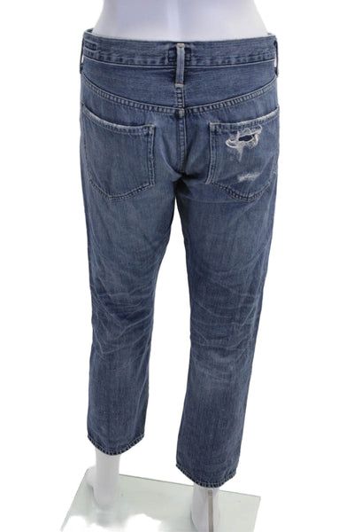 Citizens of Humanity Womens Cropped Boyfriend Jeans Dark Blue High Rise Size 27