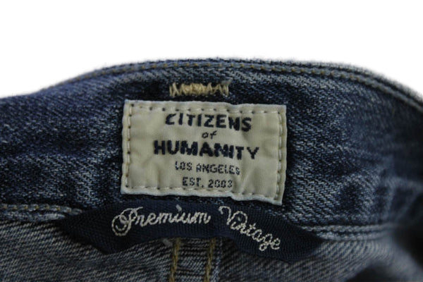 Citizens of Humanity Womens Cropped Boyfriend Jeans Dark Blue High Rise Size 27
