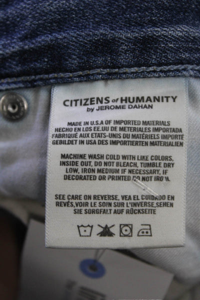 Citizens of Humanity Womens Cropped Boyfriend Jeans Dark Blue High Rise Size 27