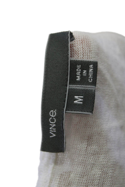 Vince Women Basic Linen V-Neck Sleeveless Tank White Size M