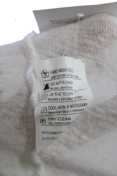 Vince Women Basic Linen V-Neck Sleeveless Tank White Size M