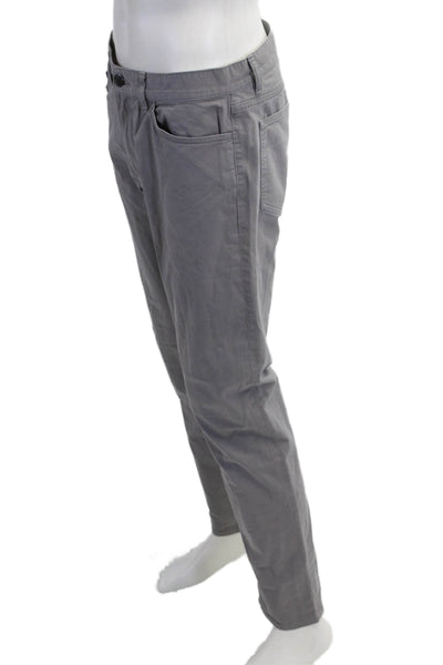Theory Mens Chino Khakis Gray Cotton Blend 29 Inseam Size 33
