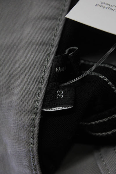 Theory Mens Chino Khakis Gray Cotton Blend 29 Inseam Size 33