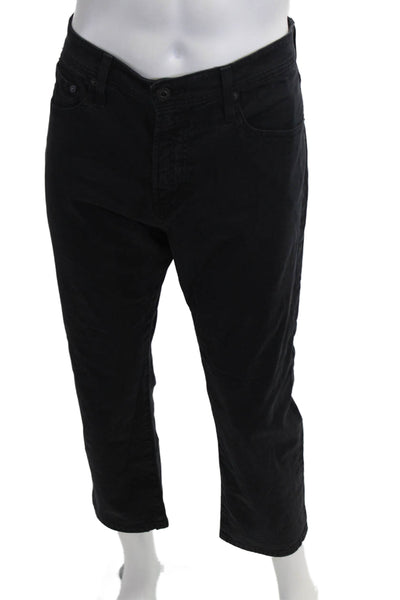 AG Mens Designer Ankle Cropped Black Pants Size 34