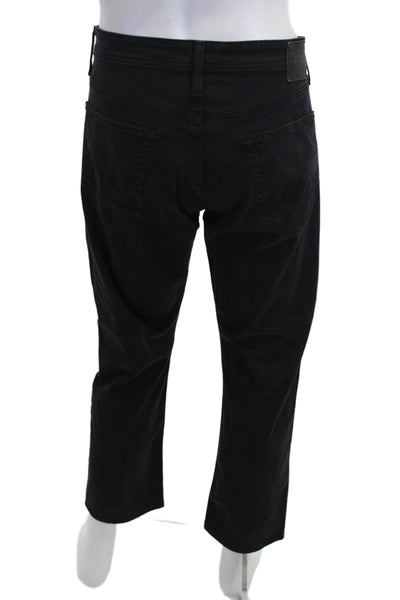 AG Mens Designer Ankle Cropped Black Pants Size 34