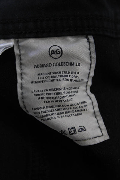 AG Mens Designer Ankle Cropped Black Pants Size 34