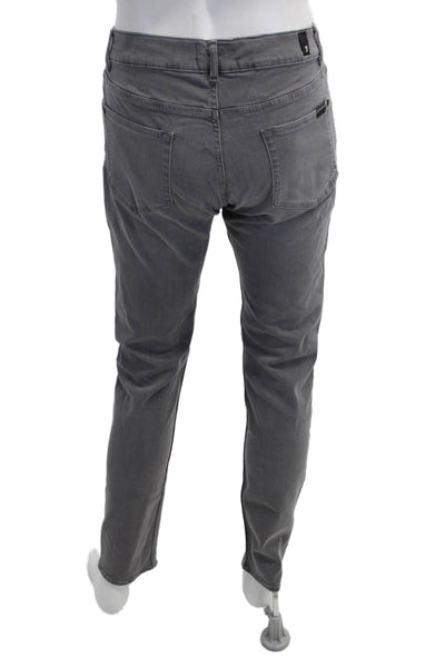 7 For All Mankind Mens Straight Tapered Jeans Gray Size 33