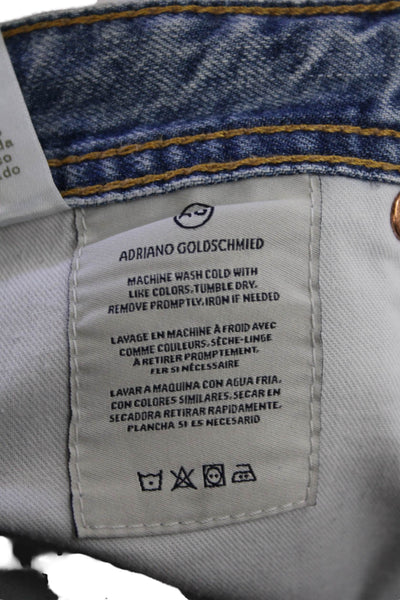AG Mens Cropped Straight Jeans Light Blue 100% Cotton Button Fly 90s Size 34