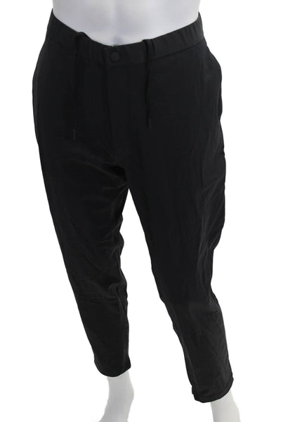 Theory Mens Cropped Ankle Pants Black Button Size L