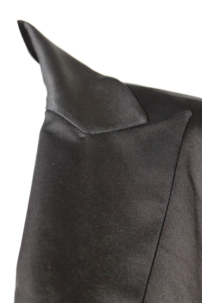 BCBG Max Azria Womens Long Sleeve Open Front Peplum Blazer Black Size M