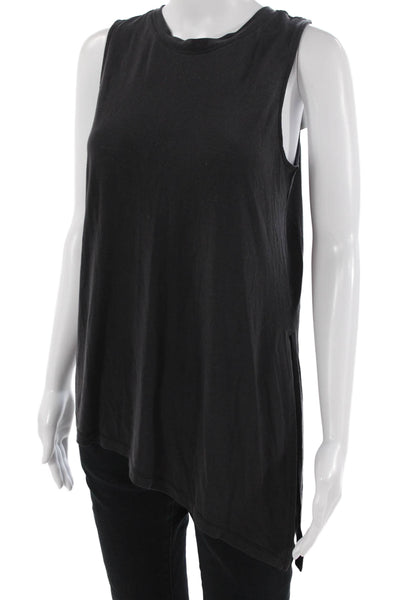 Athleta Womens Sleeveless Tunic Tank Black Crew Neck Size S
