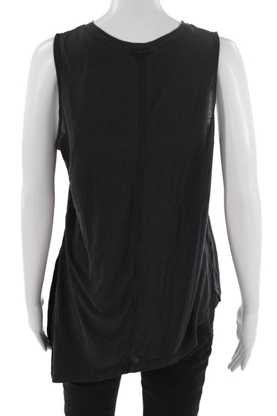 Athleta Womens Sleeveless Tunic Tank Black Crew Neck Size S
