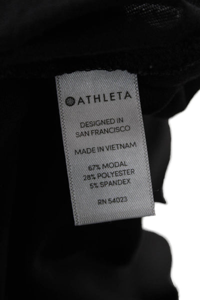 Athleta Womens Sleeveless Tunic Tank Black Crew Neck Size S