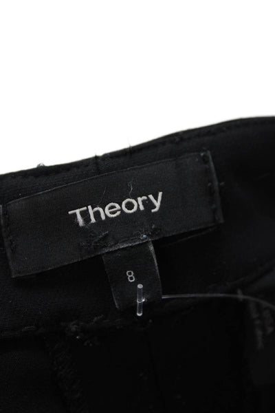 Theory Womens Ankle Cropped Dress Pants Black Hook & Eye Size 8