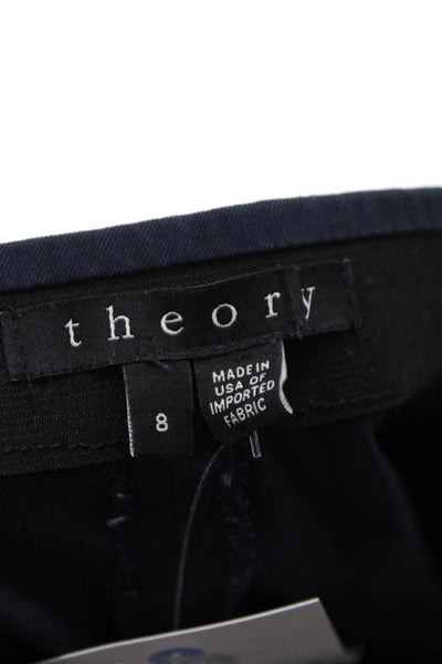 Theory Women Ankle Cropped Dress Pants Dark Blue Size 8