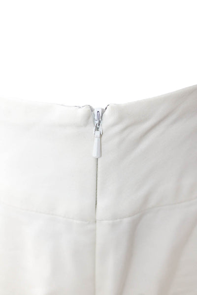 Nic + Zoe Womens Ankle Dress Pants White Zip Rayon Cotton Size 8
