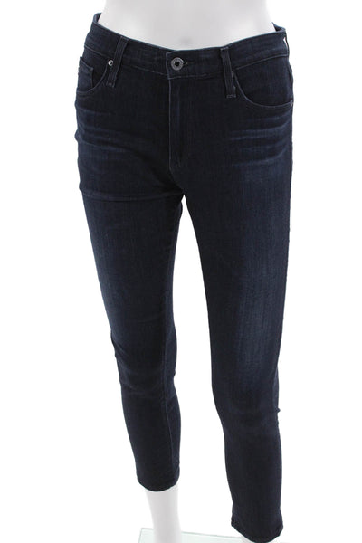 AG Adriano Goldschmied Women Skinny Ankle Jeans Dark Blue Mid Rise Size 26