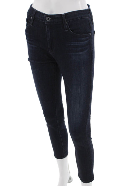 AG Adriano Goldschmied Women Skinny Ankle Jeans Dark Blue Mid Rise Size 26