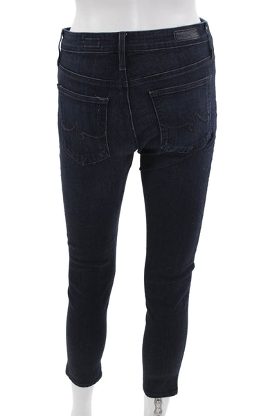 AG Adriano Goldschmied Women Skinny Ankle Jeans Dark Blue Mid Rise Size 26