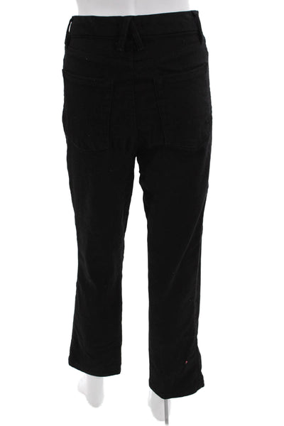 Good American Women High Rise Cropped Black Jeans Button Size 6
