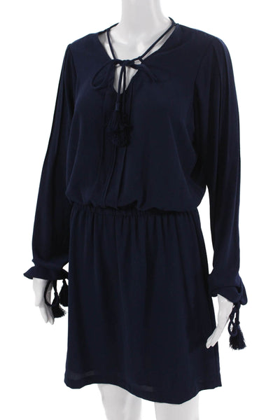 Michael Michael Kors Women Blouson Mini Dress Dark Blue Long Sleeve Size S