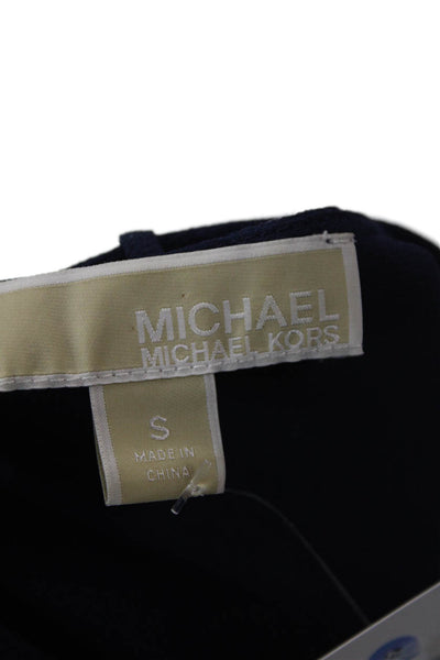 Michael Michael Kors Women Blouson Mini Dress Dark Blue Long Sleeve Size S