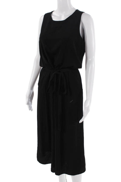 Vince Camuto Women Black Sleeveless Jumpsuit Drawstring Polyester Size 8