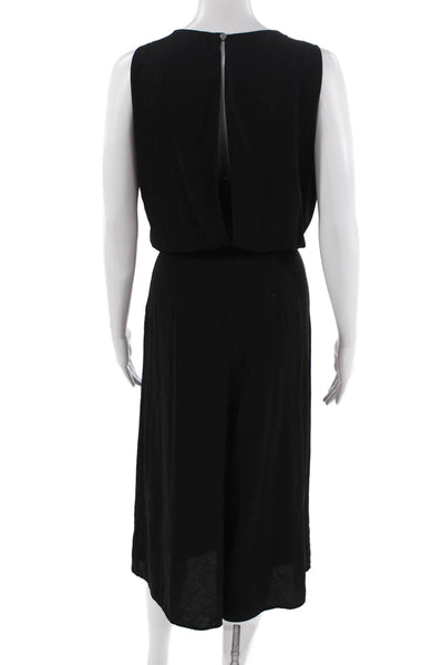 Vince Camuto Women Black Sleeveless Jumpsuit Drawstring Polyester Size 8