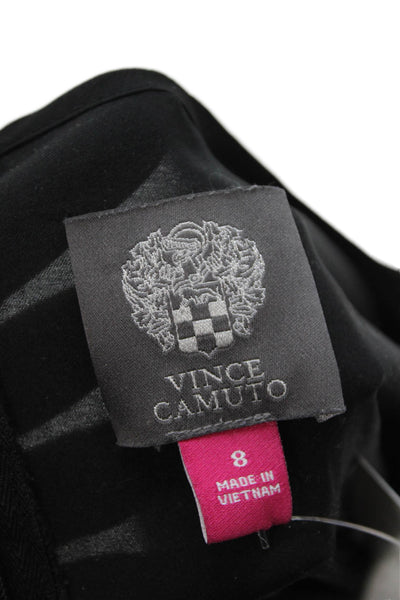 Vince Camuto Women Black Sleeveless Jumpsuit Drawstring Polyester Size 8