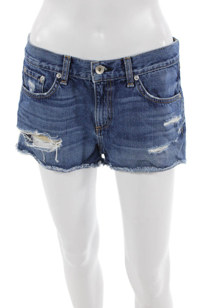 Rag & Bone Jean Womens Dark Blue Cotton Beach Shorts Size 27