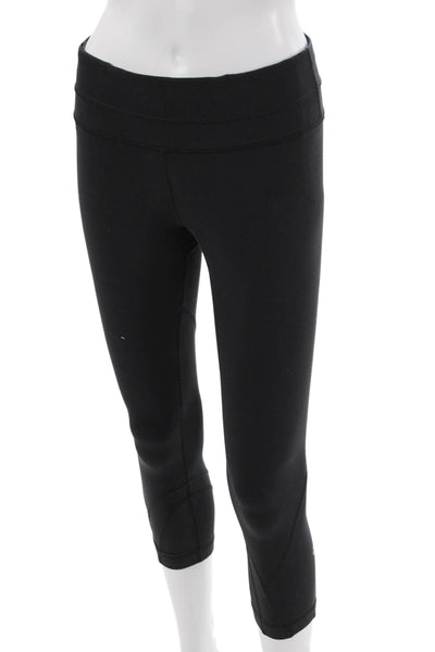 Lululemon Women Black Cropped Capri Leggings Nylon Blend Size 6