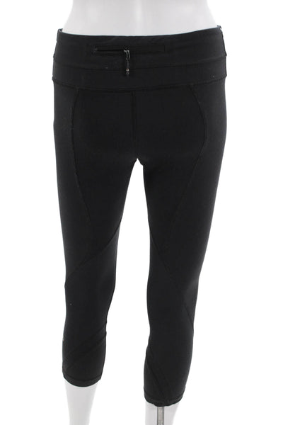 Lululemon Women Black Cropped Capri Leggings Nylon Blend Size 6