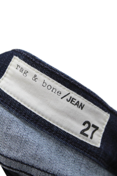 Rag & Bone Jean Women Ankle Skinny Jeans Dark Blue Mid-Rise Button Front Size 26