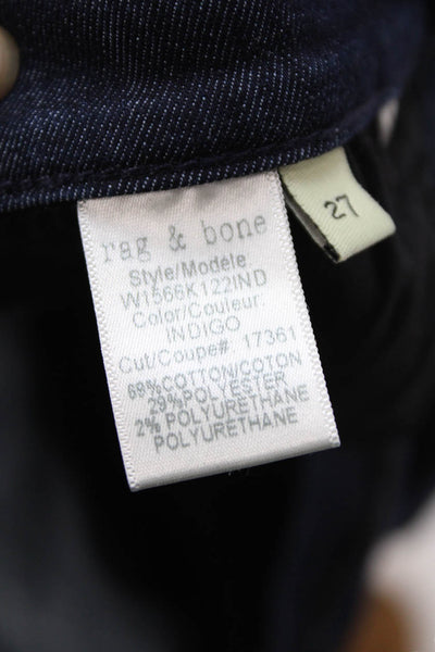 Rag & Bone Jean Women Ankle Skinny Jeans Dark Blue Mid-Rise Button Front Size 26
