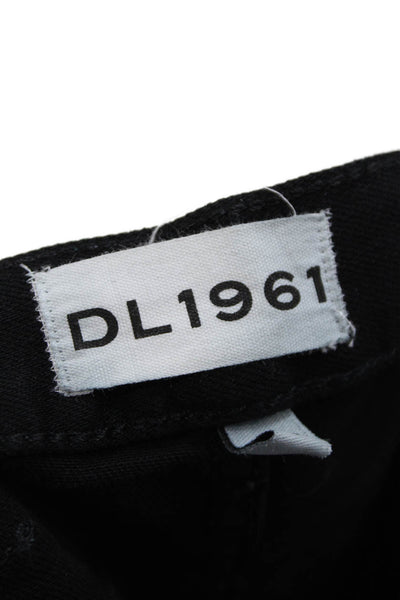 DL 1961 Boys Button Closure Straight Leg Jean Pants Black Size 8