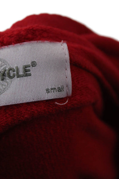 Soul Cycle Women Pullover Hoodie Red Graphic Drawstring Long Sleeve Size S