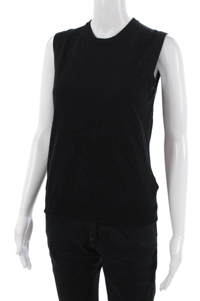 Intermix Womens Striped Black Long Sleeve Blouse Tank Zip Size PS
