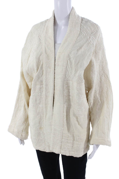 MNG Women Boho Beige Cotton Polyamide Long Sleeve Jacket Size XS