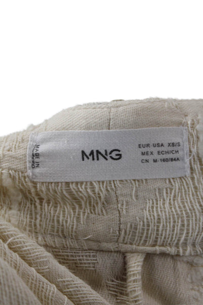 MNG Women Boho Beige Cotton Polyamide Long Sleeve Jacket Size XS
