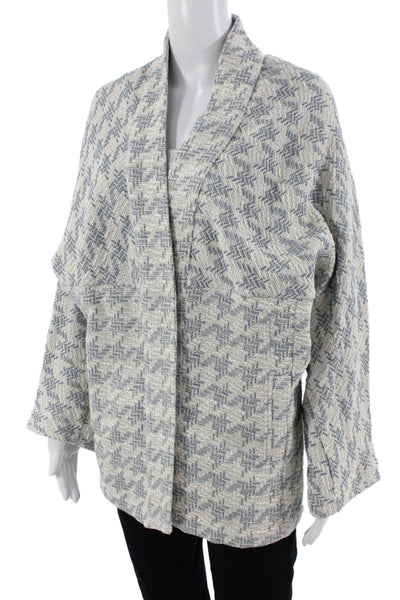 MNG Women Beige Herringbone Coatigan Long Sleeve Size XS