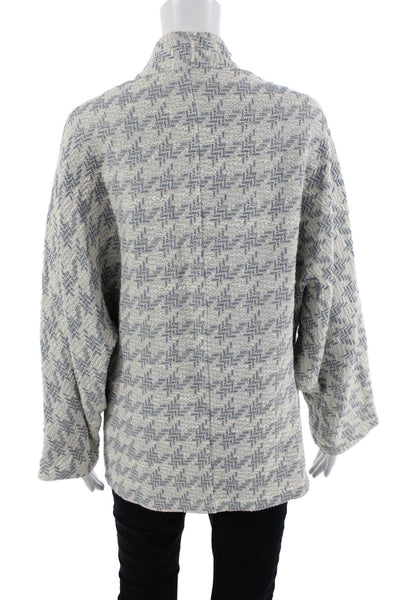 MNG Women Beige Herringbone Coatigan Long Sleeve Size XS